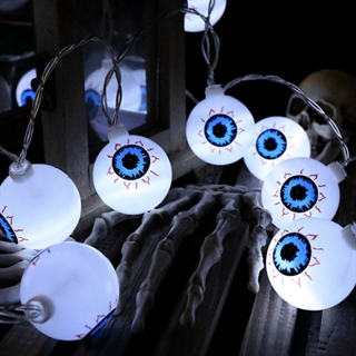 Halloween lyskæde med øjeæbler og hvidt lys  - 1,5 m, 10 lys